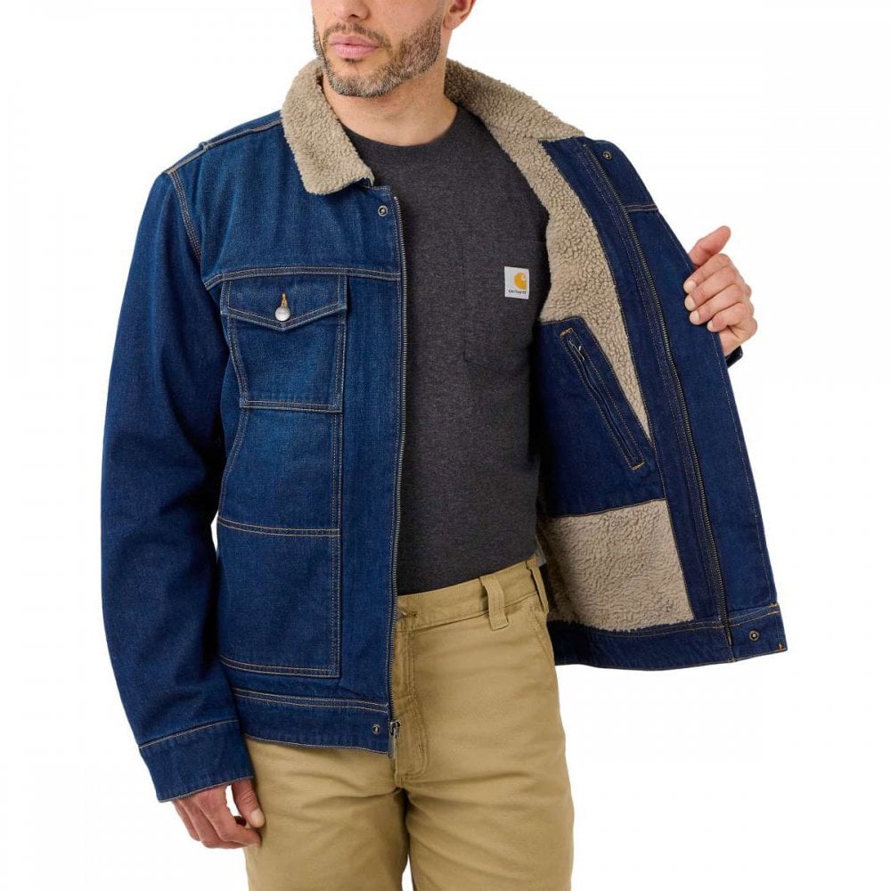 105478 Relaxed Denim Sherpa Lined Jacket