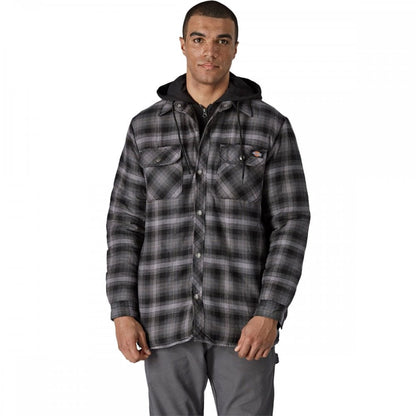 Fleece Hood Flannel Shirt Jacket