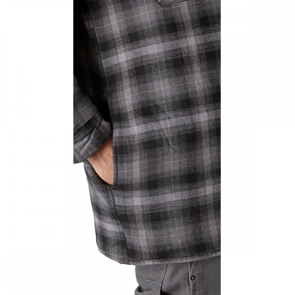 Fleece Hood Flannel Shirt Jacket