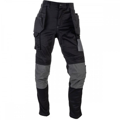 1810084 Essentials Stretch Knee Pocket Black - Slim Fit, Cordura Refinforced