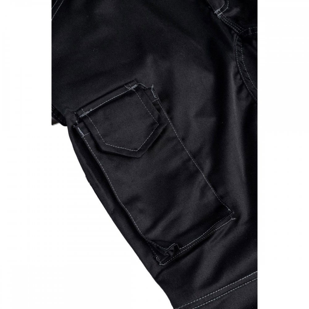 1810084 Essentials Stretch Knee Pocket Black - Slim Fit, Cordura Refinforced