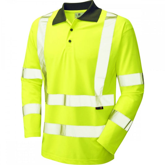 P06 Woolsery ISO 20471 Class 3 Coolviz Long Sleeved Polo Shirt (Ecoviz)