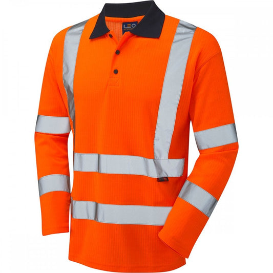 P06 Woolsery ISO 20471 Class 3 Coolviz Long Sleeved Polo Shirt (Ecoviz)
