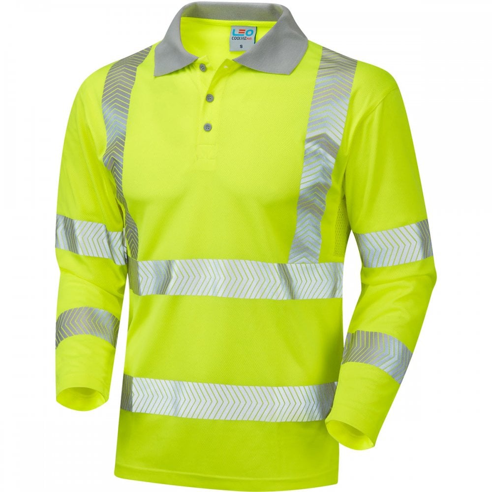 P08 Barricane ISO 20471 Class 3 Coolviz Plus Long Sleeved Polo Shirt