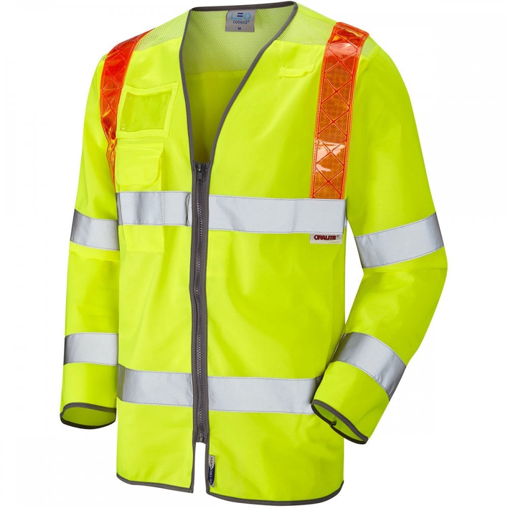 S13 Barbrook ISO 20471 Class 3 Orange Brace Sleeved Waistcoat
