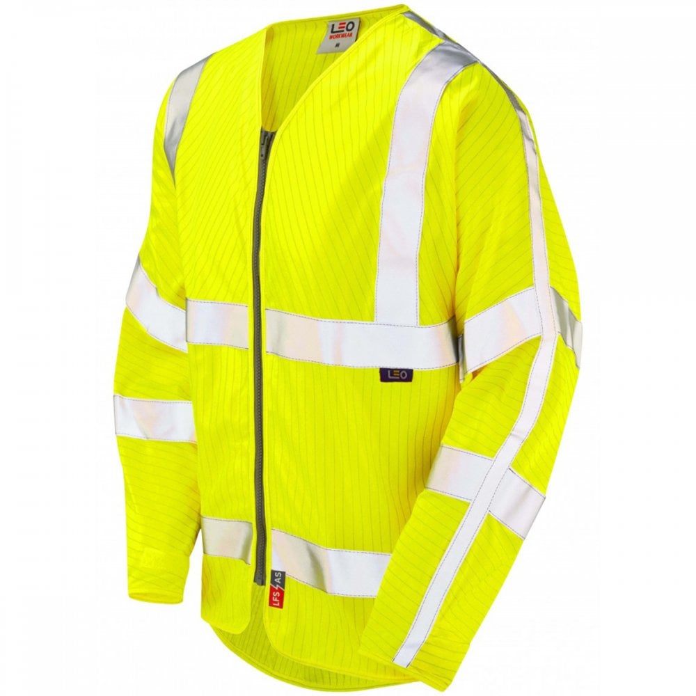 S25 Huish ISO 20471 Class 3 Limited Flame Spread/Anti-Static Sleeved Zip (EN 14116/EN 1149) Hi-Vis Yellow 3XL *One Size Only - Outlet Store*