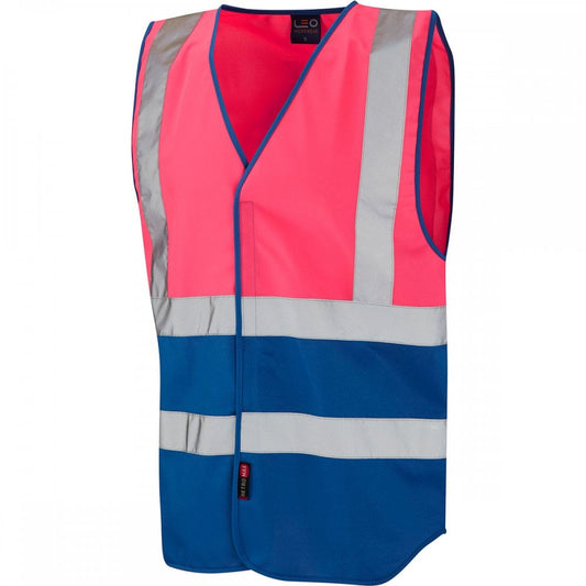 W05 Pilton Coloured Reflective Waistcoat Pink/Royal M *One Size Only - Outlet Store*