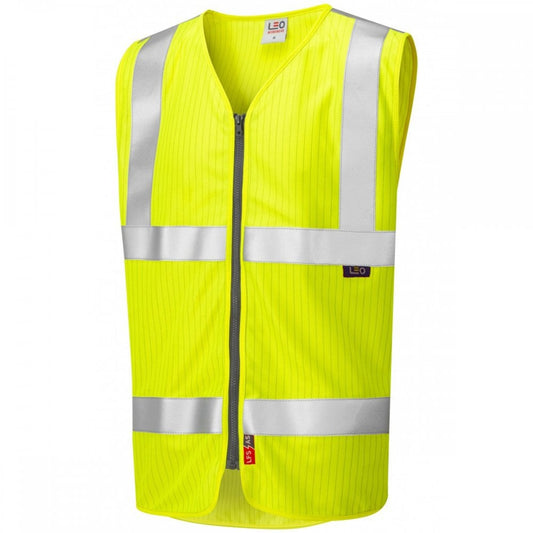 W25 Jacobstowe ISO 20471 Class 2 Limited Flame Spread/Anti-Static Waistcoat Zip (EN 14116/EN 1149)