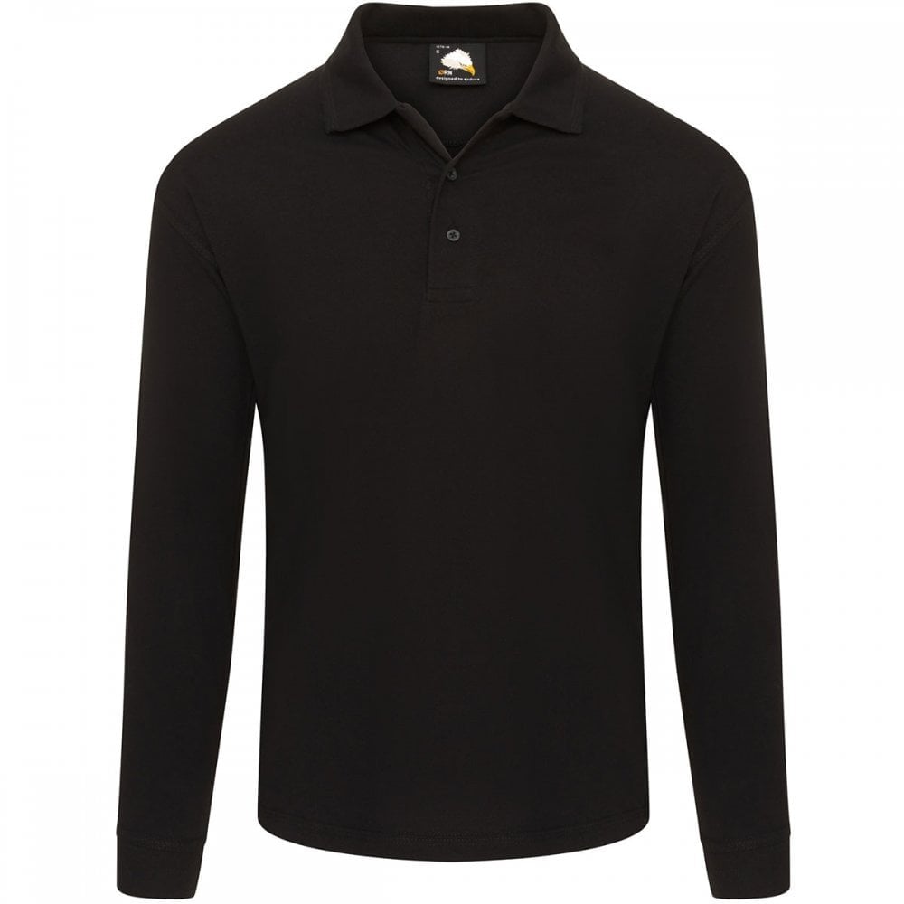 1170 Weaver Premium Long Sleeve Poloshirt Black M *One Size Only - Outlet Store*