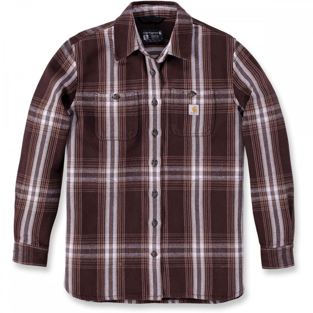 105991 Womens Twill Long Sleeve Plaid Shirt