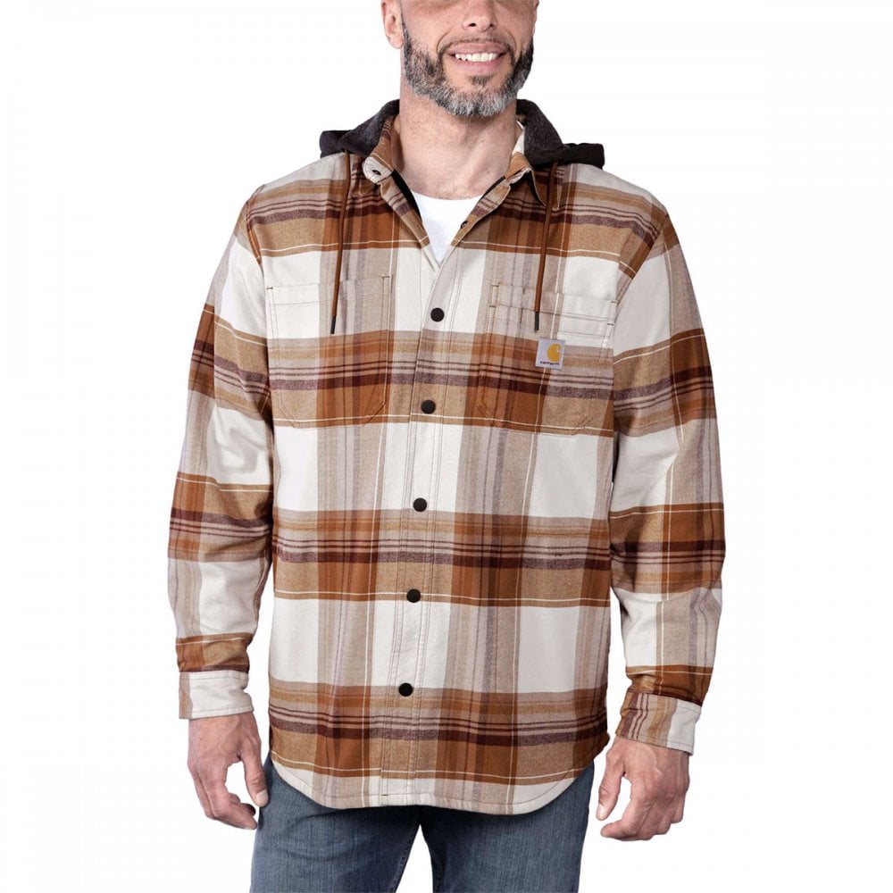 105938 Flannel Sherpa-Lined Hooded Shirt Jacket