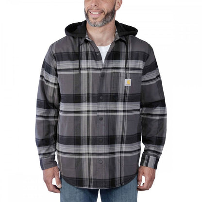105938 Flannel Sherpa-Lined Hooded Shirt Jacket