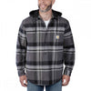 105938 Flannel Sherpa-Lined Hooded Shirt Jacket Black L *One Size Only - Outlet Store*