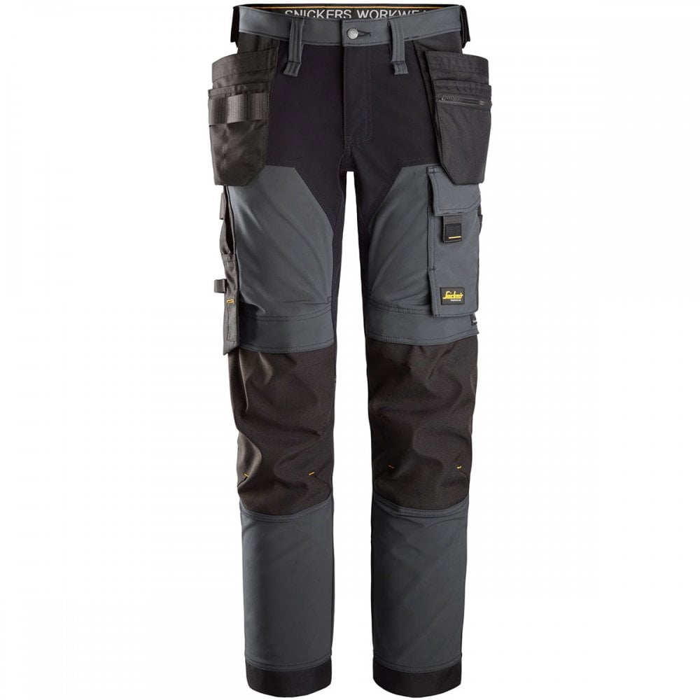 6275 AllroundWork  4-way Stretch Trousers With Holster Pockets Steel Grey/Black 30" 35" *One Size Only - Outlet Store*