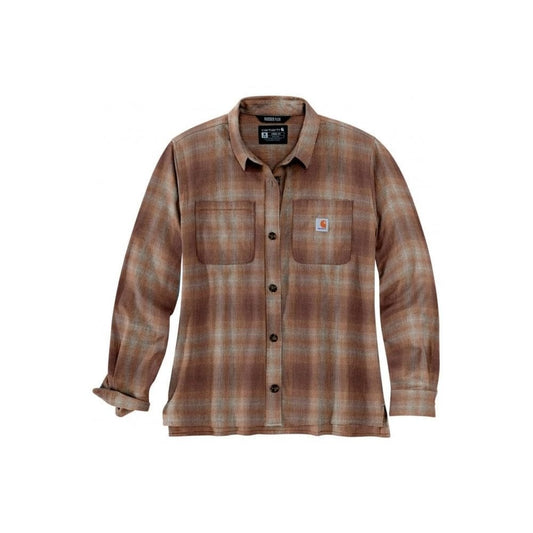 105574 Womens Midweight Flannel Long Sleeve Plaid Shirt