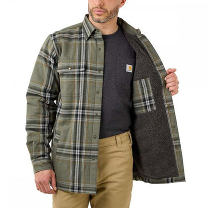 105430 Flannel Sherpa Lined Shirt Jacket