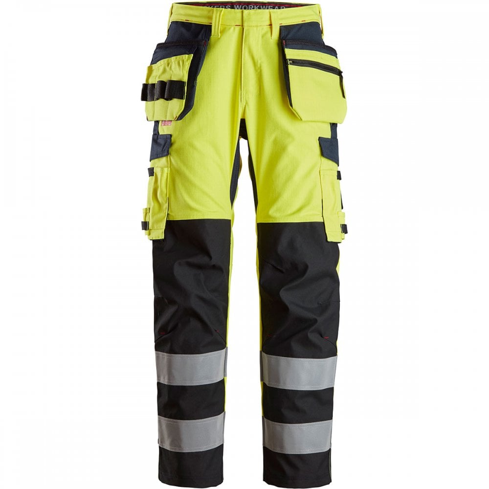 6264 ProtecWork Trousers Reinforced Shin Holster Pockets High-Vis Class 2
