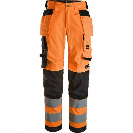 6743 Womens High-Vis Class 2 Stretch Trousers Holster Pockets