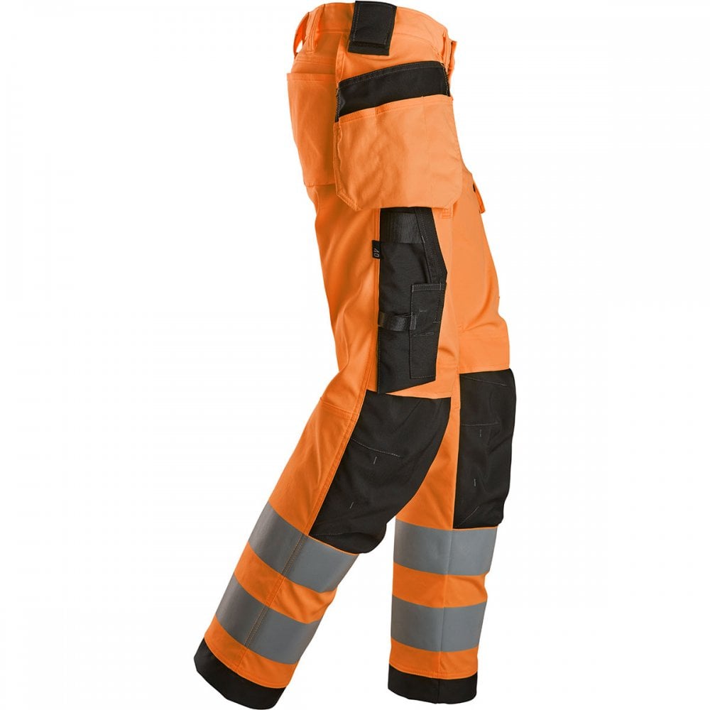 6743 Womens High-Vis Class 2 Stretch Trousers Holster Pockets