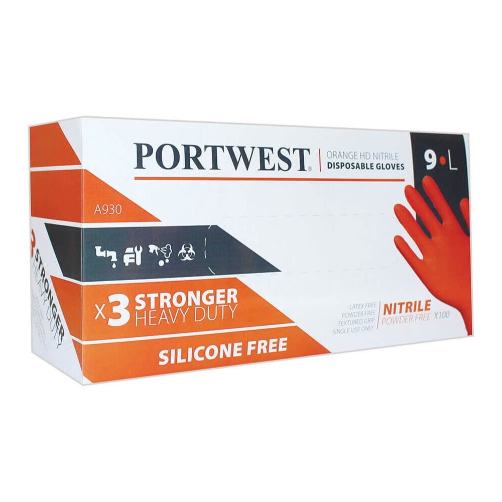 A930 Orange HD Disposable Glove (Pk100)