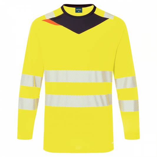 DX416 DX4 Hi-Vis T-Shirt Long Sleeve Yellow/Black M *One Size Only - Outlet Store*