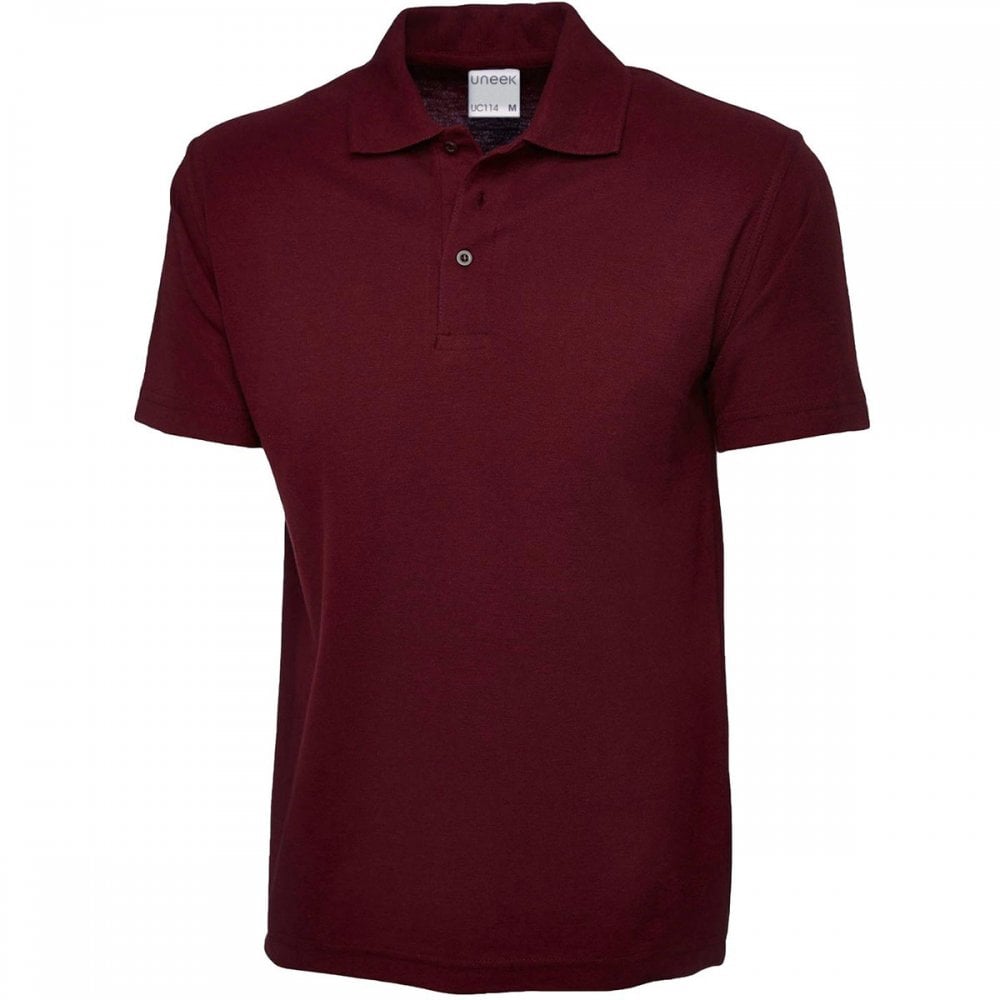 UC114 Mens Active Cotton Poloshirt Maroon XL *One Size Only - Outlet Store*