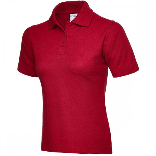 UC115 Ladies Active Cotton Poloshirt Red M *One Size Only - Outlet Store*