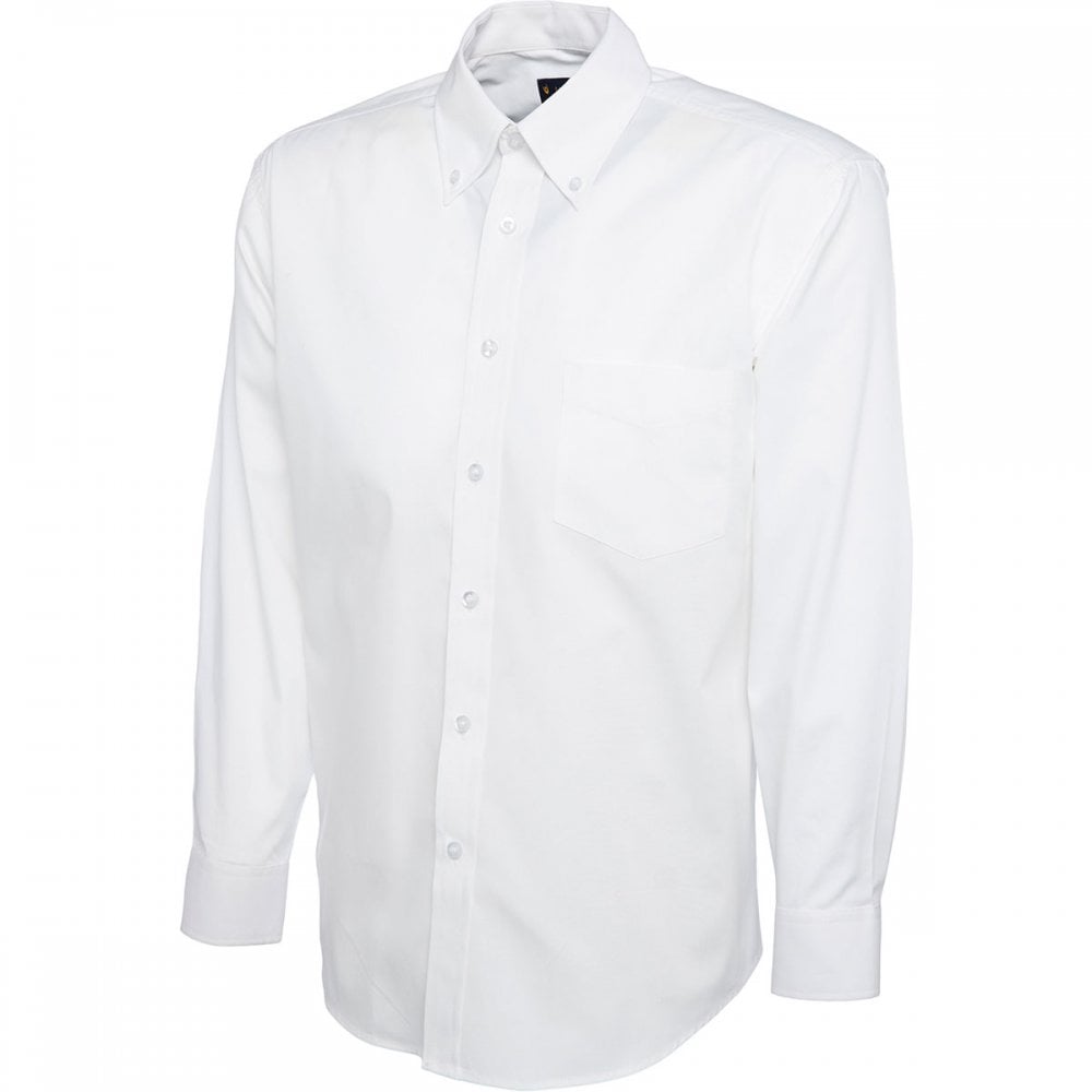 UC701 Mens Pinpoint Oxford Full Sleeve Shirt White 15.5" *One Size Only - Outlet Store*