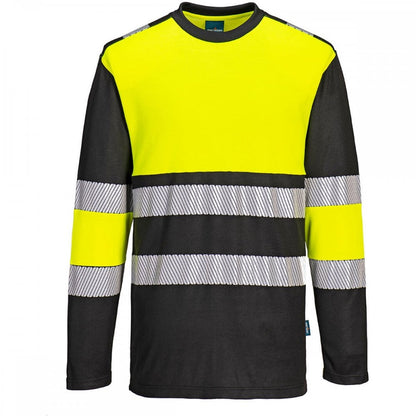 PW312 PW3 Hi-Vis Cotton Comfort Class 1 T-Shirt Long Sleeve