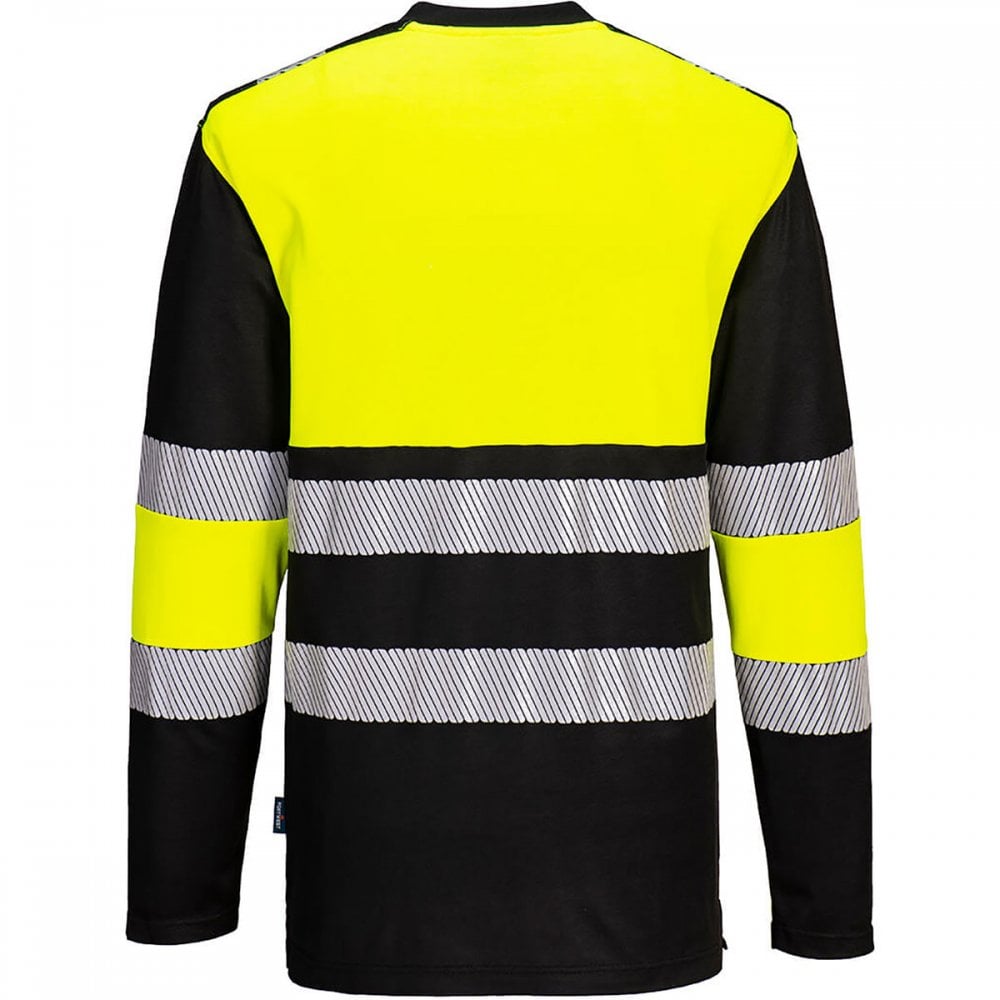 PW312 PW3 Hi-Vis Cotton Comfort Class 1 T-Shirt Long Sleeve