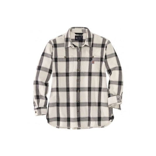 105576 Womens Heavyweight Twill Long Sleeve Plaid Shirt