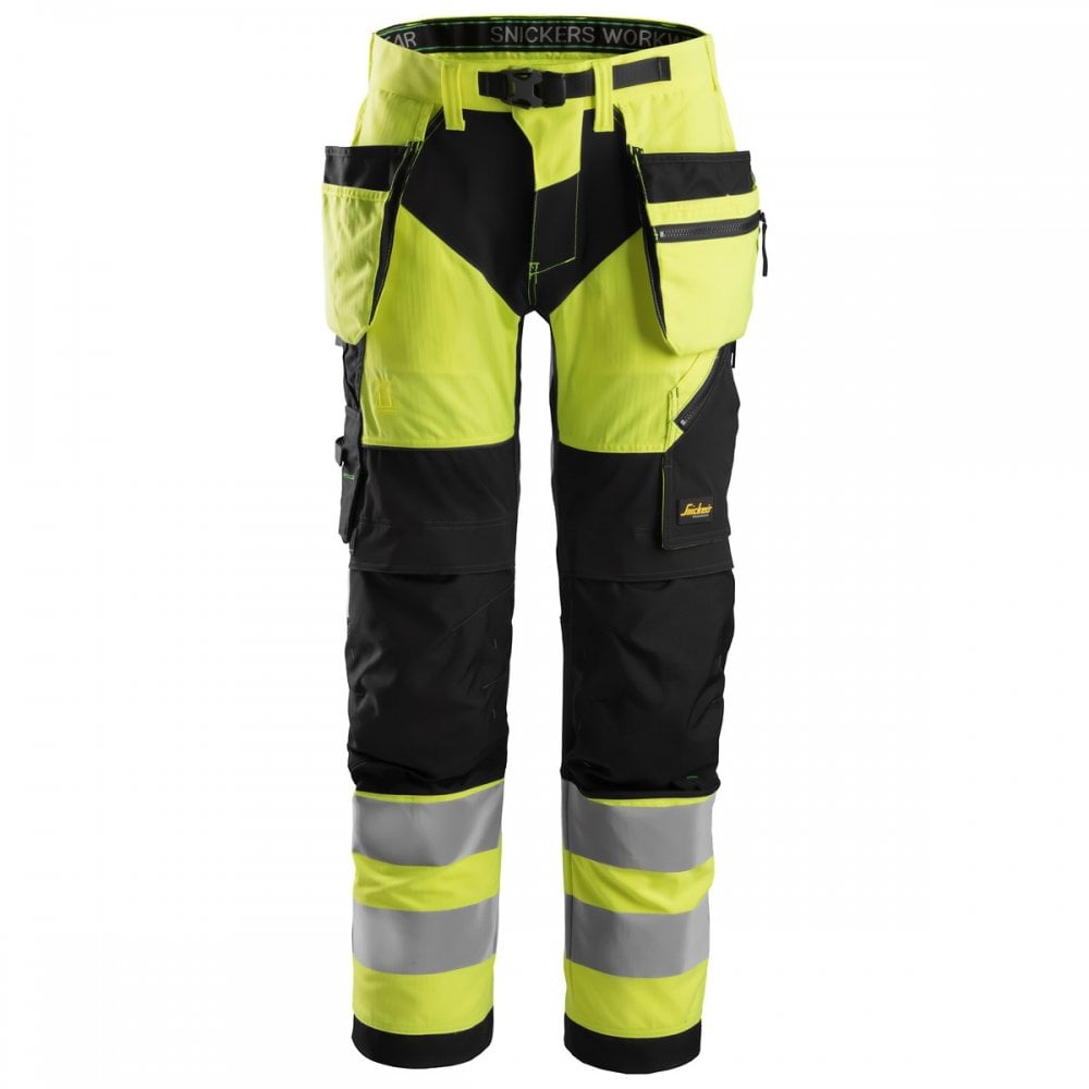 6932 FlexiWork High-Vis Work Trousers Holster Pockets+ Class 2