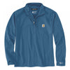 106423 Mock Neck Half-Zip T-Shirt Dark Horizon Blue S *One Size Only - Outlet Store*