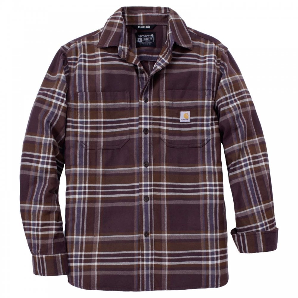 107010 Rugged Flex Relaxed Fit Midweight Flannel Long-Sleeve Plaid Shirt