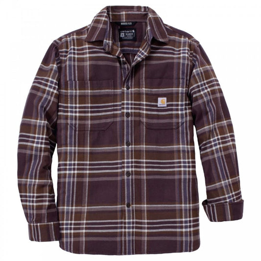 107010 Rugged Flex Relaxed Fit Midweight Flannel Long-Sleeve Plaid Shirt