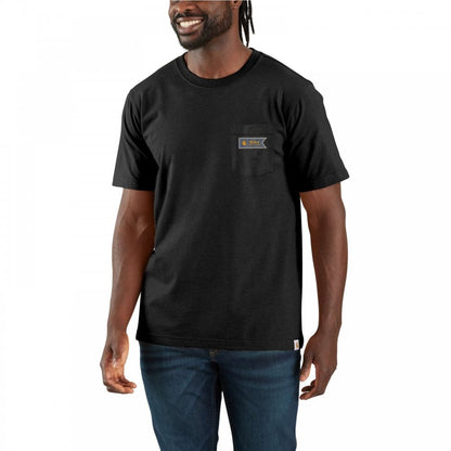 107063 Relaxed Fit Lightweight Short-Sleeve Pocket Script Graphic T-Shirt