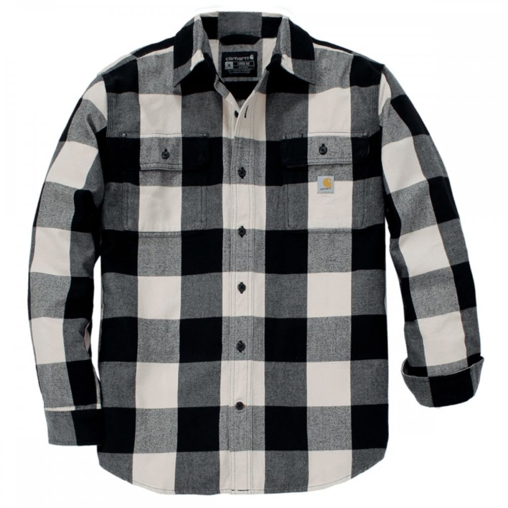 107013 TW4451 Mens Loose Fit HW Flannel L/S Plaid Shirt