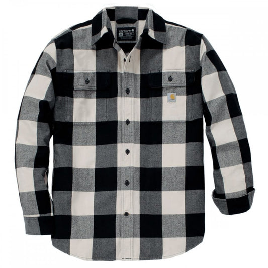 107013 TW4451 Mens Loose Fit HW Flannel L/S Plaid Shirt Oat Milk 2XL *One Size Only - Outlet Store*