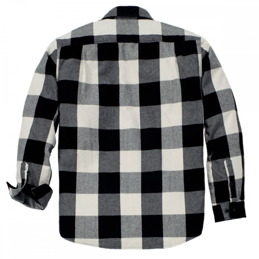 107013 TW4451 Mens Loose Fit HW Flannel L/S Plaid Shirt