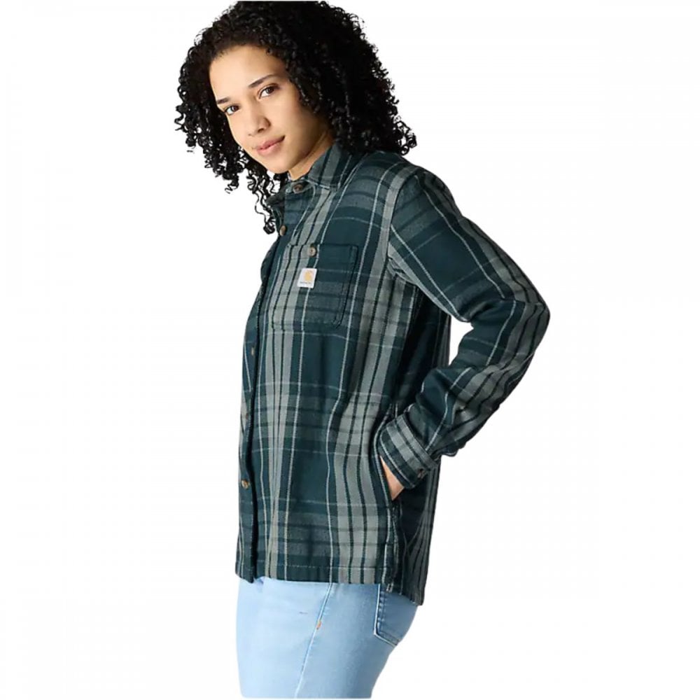 107136 TW7136 Womens Tencel Series Loose Fit Twill Plaid Shirt