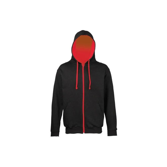 JH053 Varsity Zoodie Jet Black/Fire Red M *One Size Only - Outlet Store*