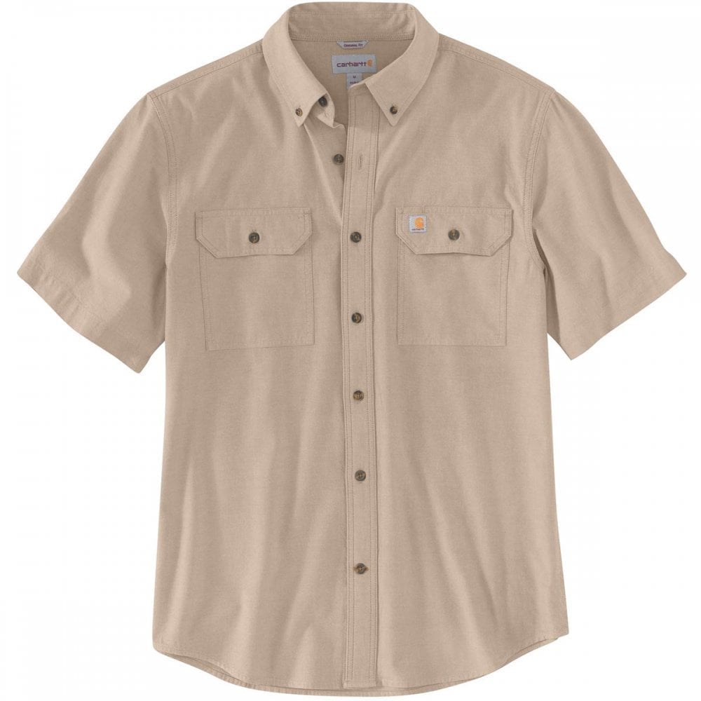 104369 Loose Chambray Short Sleeve Shirt Dark Tan Chambray XL *One Size Only - Outlet Store*