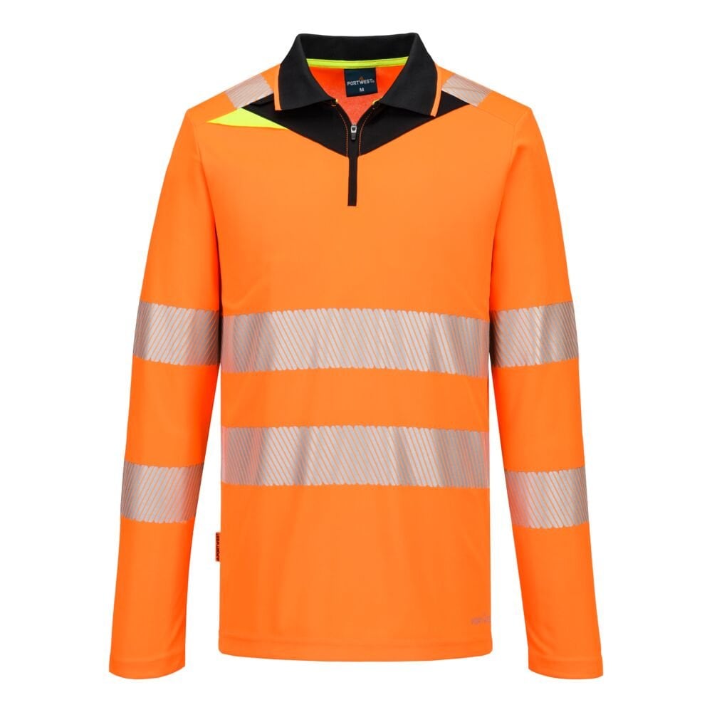 DX419 DX4 Hi-Vis Zip Polo Shirt L/S