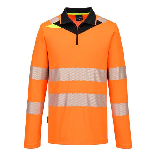 DX419 DX4 Hi-Vis Zip Polo Shirt L/S