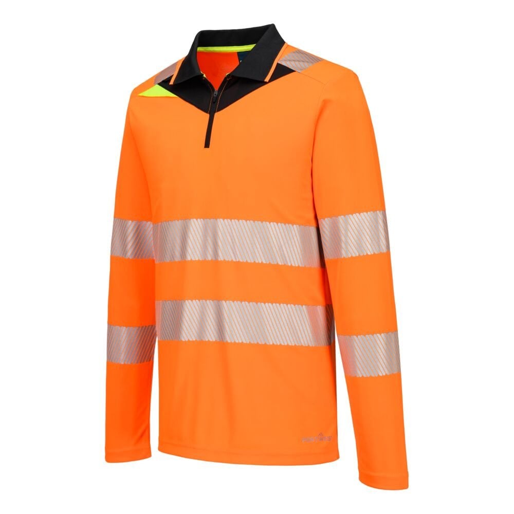 DX419 DX4 Hi-Vis Zip Polo Shirt L/S