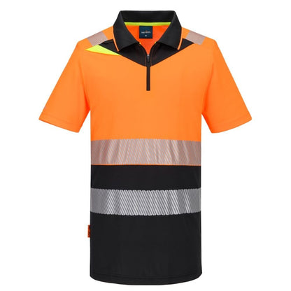 DX435 DX4 Hi-Vis Zip Class 1 Polo Shirt S/S
