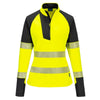 T173 PW3 Hi-Vis Women's 1/4 Zip Sweatshirt