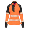 T173 PW3 Hi-Vis Women's 1/4 Zip Sweatshirt